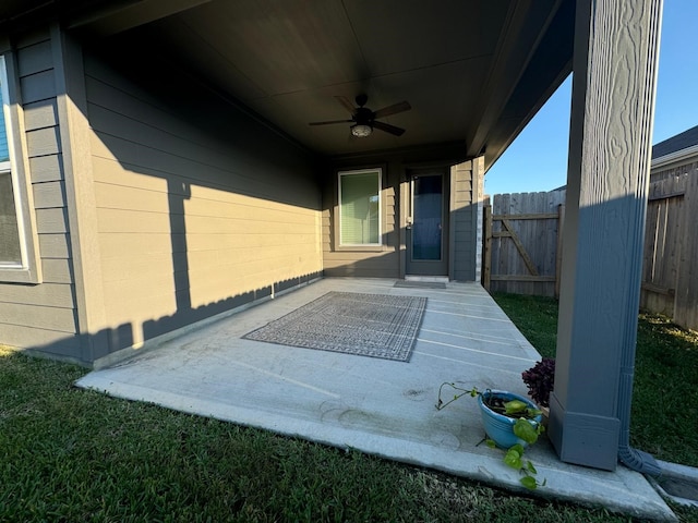 10026 Rose Mallow Ln, Magnolia, TX 77354 - view of patio / terrace featuring ceiling fan