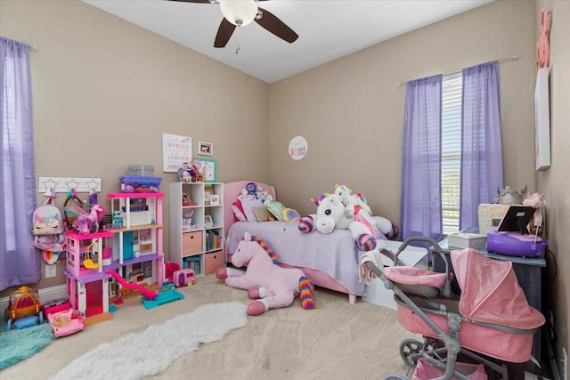 231 N Waterstone Dr, Montgomery, TX 77356 - bedroom featuring multiple windows, carpet, and a ceiling fan