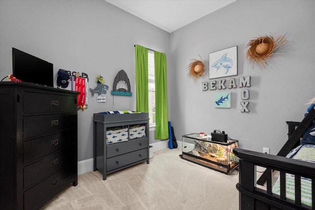 231 N Waterstone Dr, Montgomery, TX 77356 - bedroom with light carpet and baseboards