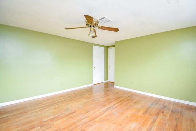 8602 Ariel St, Houston, TX 77074 - unfurnished room featuring baseboards, light wood-style floors, and ceiling fan