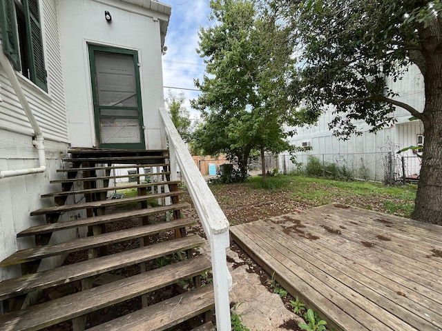 614 18th St, Galveston, TX 77550 - wooden terrace featuring entry steps