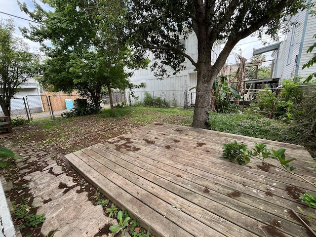 614 18th St, Galveston, TX 77550 - wooden terrace featuring a fenced backyard