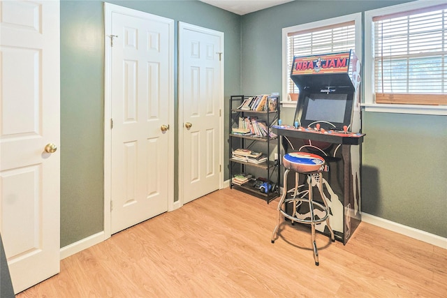 3415 80th St, Galveston, TX 77551 - office featuring baseboards and wood finished floors