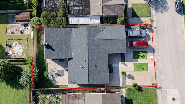 3415 80th St, Galveston, TX 77551 - aerial view of property's location featuring property parcel outlined