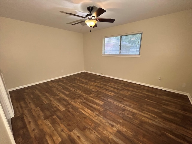 203 Ridgewood Dr, Spring, TX 77386 - empty room featuring dark wood-style flooring and a ceiling fan