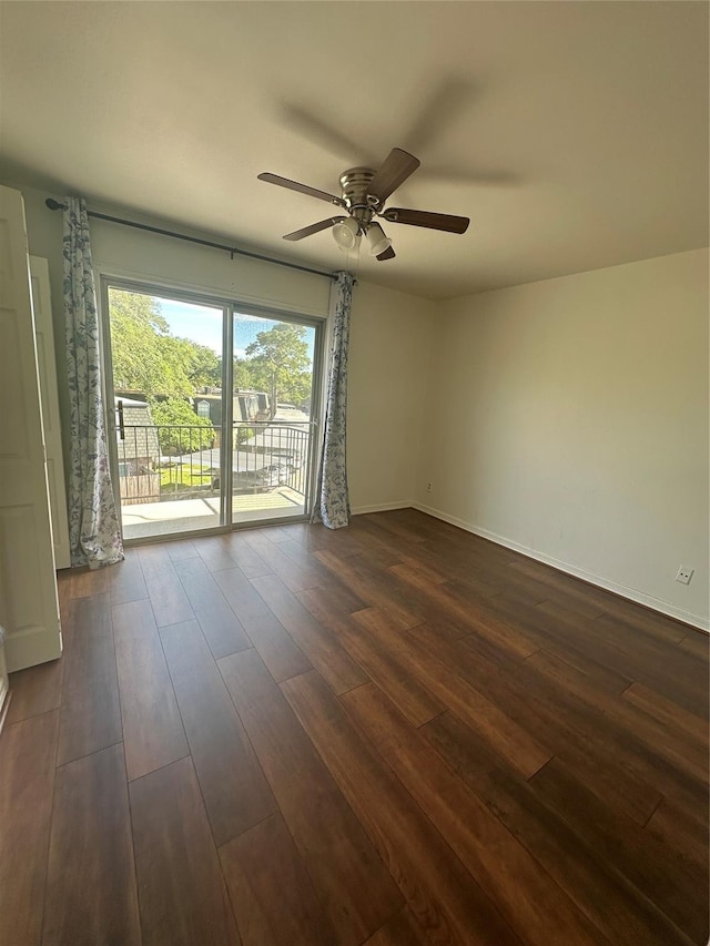 9003 Gaylord St Unit 12, Houston, TX 77024 - spare room with dark wood-style flooring and a ceiling fan