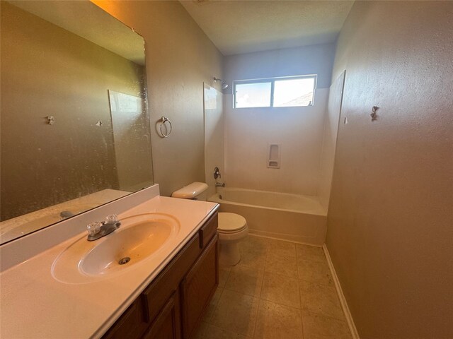 3406 Chateaucrest Ct, Houston, TX 77047 - full bath with toilet, vanity, baseboards, tub / shower combination, and tile patterned floors