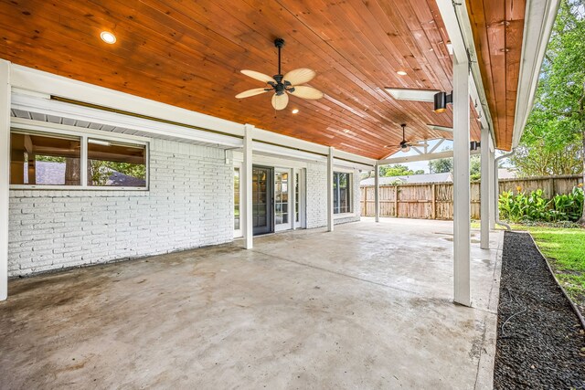 10718 Dunlap St, Houston, TX 77096 - view of patio / terrace featuring a ceiling fan