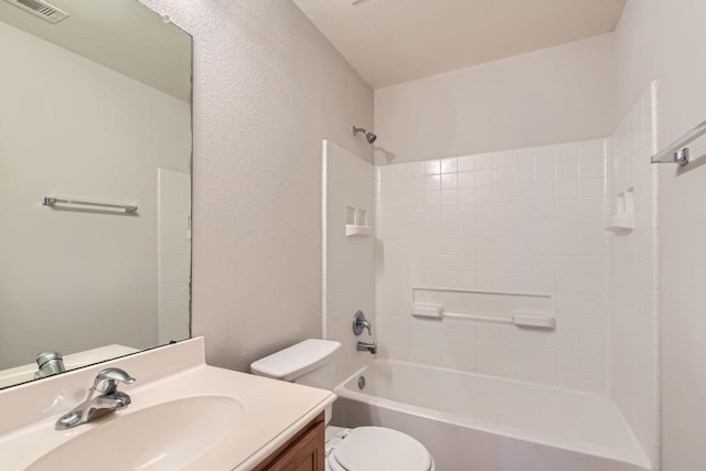 7607 Friesian Meadow Ln, Humble, TX 77338 - bathroom featuring vanity, toilet, and shower / tub combination