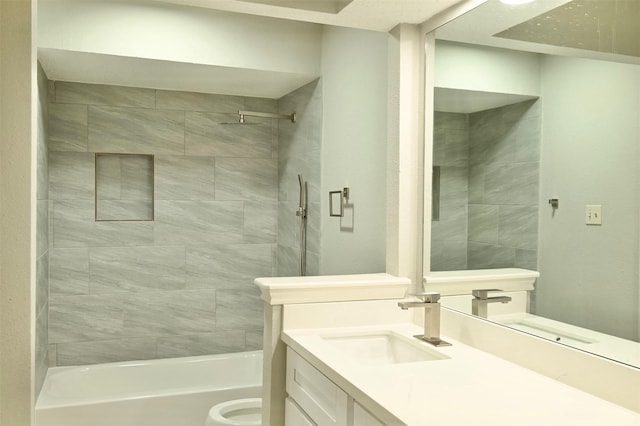 3114 Hollow Creek Ct, Houston, TX 77082 - bathroom with vanity, toilet, and shower / bath combination