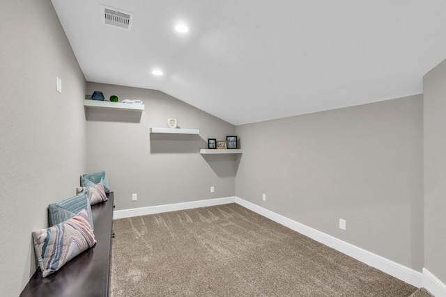 5912 T St, Katy, TX 77493 - additional living space featuring lofted ceiling, baseboards, carpet, and recessed lighting