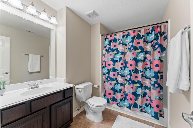 406 Oak Stream Dr, Conroe, TX 77304 - full bath featuring vanity, toilet, shower / tub combo, and baseboards