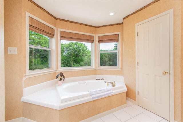 901 Hartrick Canyon Dr, Temple, TX 76502 - bathroom featuring a bath, tile patterned floors, and baseboards