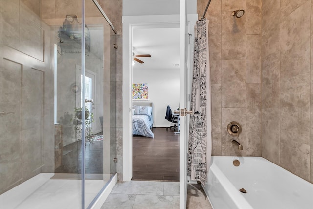 3009A Bell St, Houston, TX 77003 - ensuite bathroom featuring ceiling fan and  shower combination