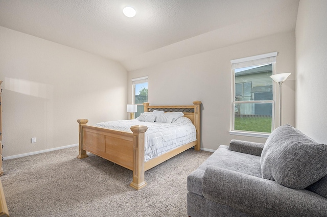 9407 Mineral Rock Ln, Richmond, TX 77407 - bedroom with carpet floors, baseboards, and lofted ceiling