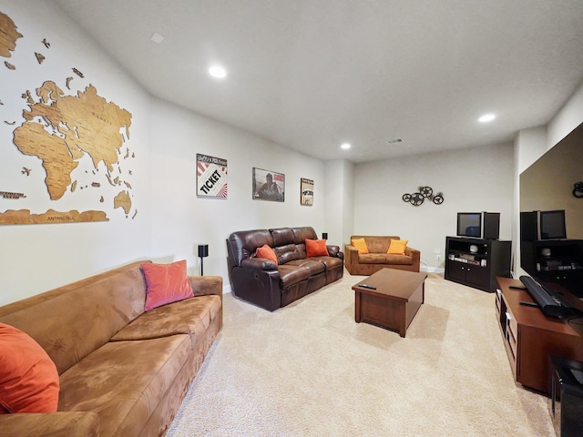 4202 Lodge Ranch Ct, Fulshear, TX 77441 - living room featuring recessed lighting and light colored carpet