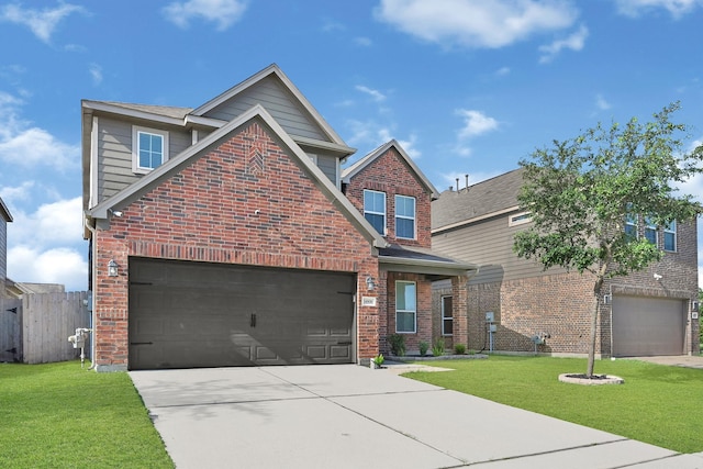 14806 Meadow Acre Trl, Houston, TX 77049 - traditional-style house with concrete driveway, brick siding, and a garage