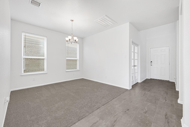 14806 Meadow Acre Trl, Houston, TX 77049 - empty room with a chandelier and baseboards