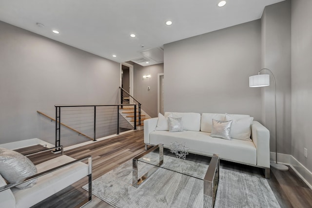 27457 S Lazy Meadow Way, Spring, TX 77386 - living room featuring wood finished floors, recessed lighting, and baseboards