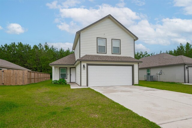 862 Rd 5138, Cleveland, TX 77327 - traditional-style home featuring a garage, roof with shingles, driveway, and cooling unit