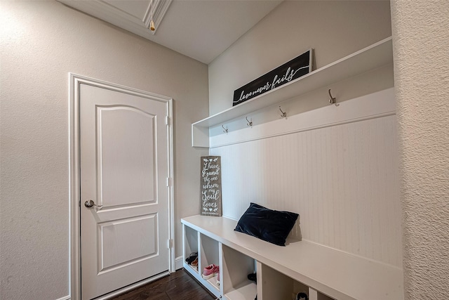 2625 Blooming Field Ln, Conroe, TX 77385 - mudroom featuring dark wood-style flooring