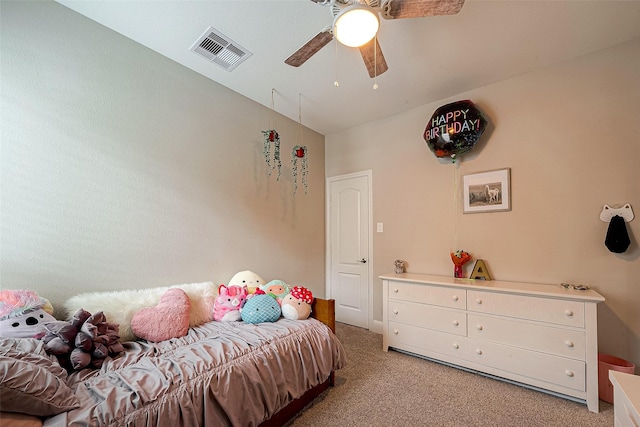 2625 Blooming Field Ln, Conroe, TX 77385 - bedroom with light colored carpet and a ceiling fan
