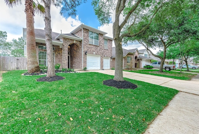 5732 Montclair Hill Ln, Rosharon, TX 77583 - view of front of property featuring a garage, concrete driveway, and brick siding