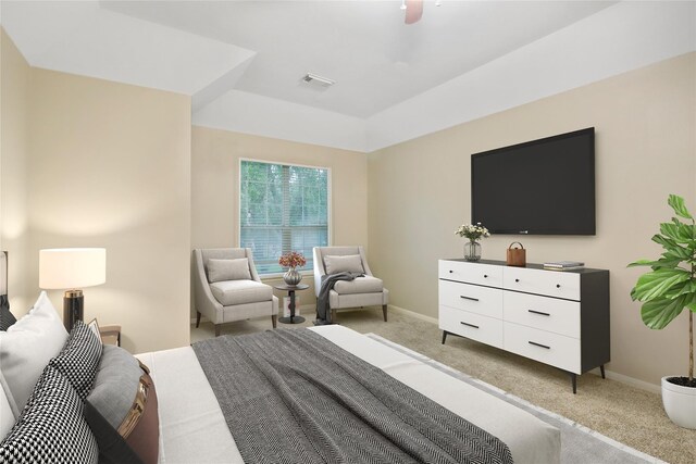 5732 Montclair Hill Ln, Rosharon, TX 77583 - bedroom with light colored carpet and ceiling fan