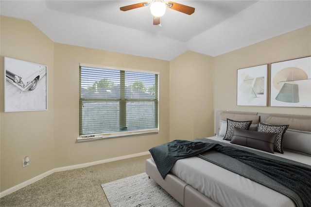 5732 Montclair Hill Ln, Rosharon, TX 77583 - carpeted bedroom with lofted ceiling and a ceiling fan