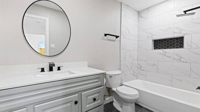 8603 Twisting Vine Ln, Houston, TX 77040 - bathroom with vanity, toilet, and shower / bathtub combination