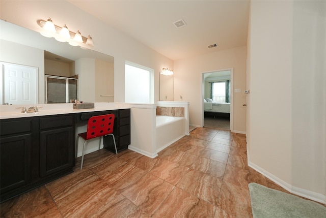 3314 Tall Sycamore Trl, Katy, TX 77493 - ensuite bathroom featuring a stall shower, a garden tub, and vanity