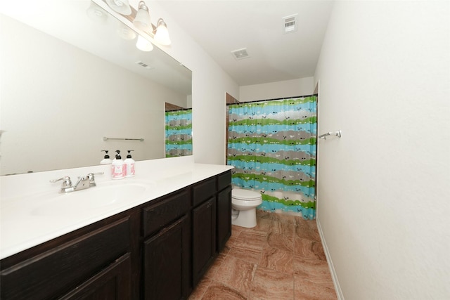3314 Tall Sycamore Trl, Katy, TX 77493 - bathroom featuring vanity, toilet, and a shower with curtain