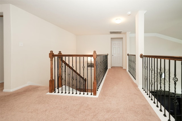 3314 Tall Sycamore Trl, Katy, TX 77493 - hall featuring carpet, an upstairs landing, and baseboards
