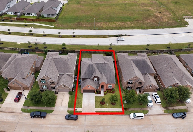 3314 Tall Sycamore Trl, Katy, TX 77493 - aerial view of residential area featuring property parcel outlined