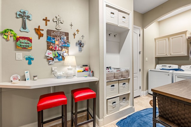 212 Salmon Creek Ln, Friendswood, TX 77546 - laundry room with cabinet space and washing machine and dryer