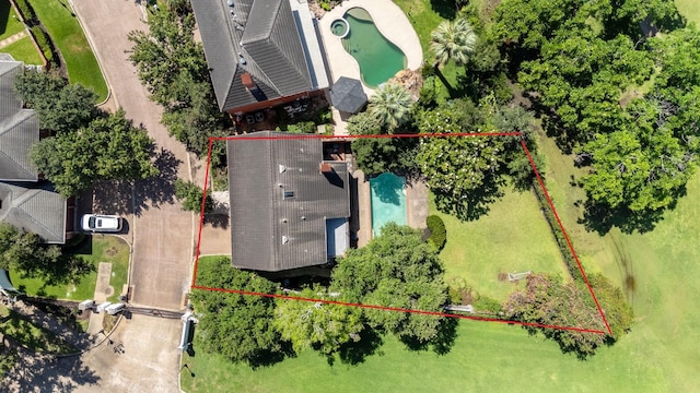57 Foxhall Crescent Dr, Sugar Land, TX 77479 - view of property location featuring a pool and property boundaries highlighted