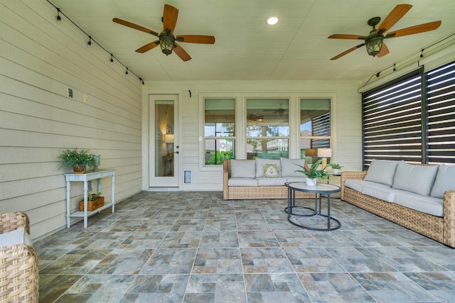109 Pepper Grass Pl, Montgomery, TX 77316 - view of patio featuring ceiling fan and outdoor lounge area