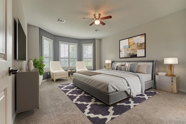 109 Pepper Grass Pl, Montgomery, TX 77316 - carpeted bedroom featuring baseboards and ceiling fan