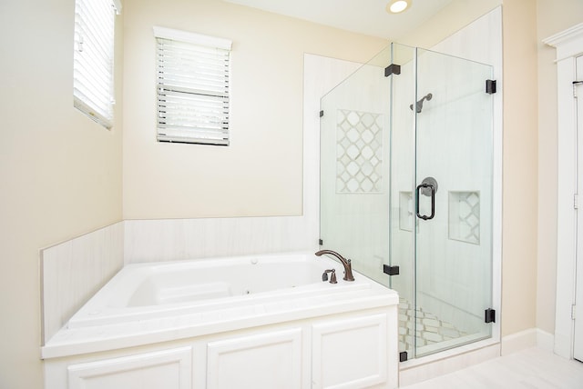 321 W 26th St Unit A, Houston, TX 77008 - full bathroom featuring a whirlpool tub and a stall shower
