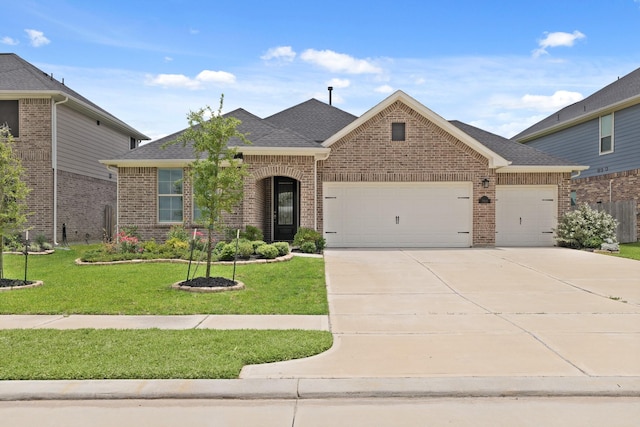 7919 Chantilly Mnr, Fulshear, TX 77441 - view of front of home featuring brick siding, a garage, and concrete driveway