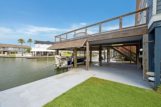 219 Bora Bora Dr, Tiki Island, TX 77554 - dock with a water view and boat lift