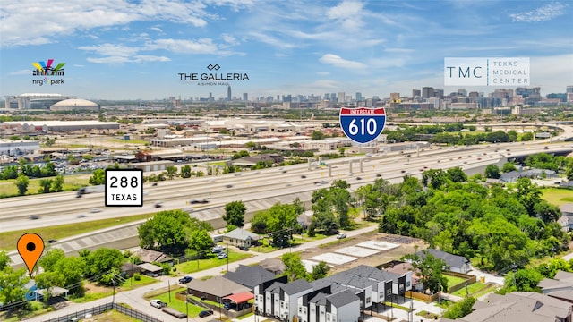 8402 Bassett St, Houston, TX 77051 - aerial view of a highway and skyline