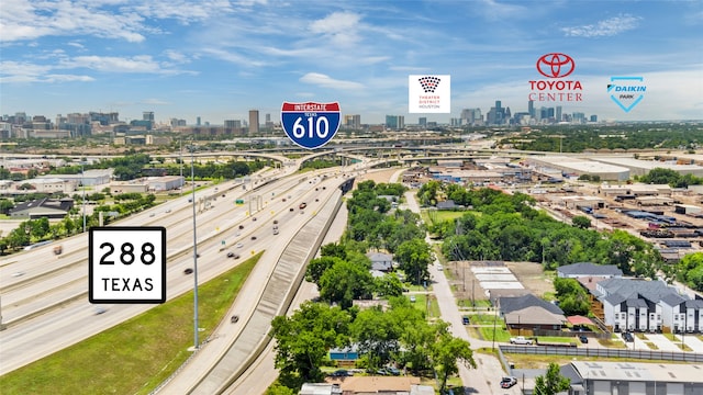 8402 Bassett St, Houston, TX 77051 - bird's eye view of a main thoroughfare and city skyline