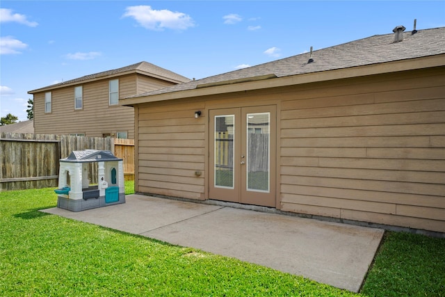 9822 Garnet Springs Dr, Iowa Colony, TX 77583 - rear view of property featuring french doors and a patio