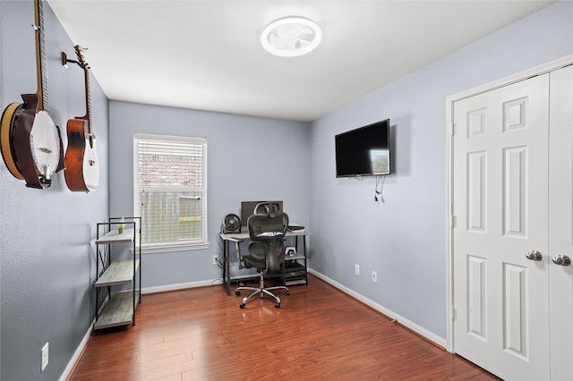 9822 Garnet Springs Dr, Iowa Colony, TX 77583 - office space with baseboards and wood finished floors