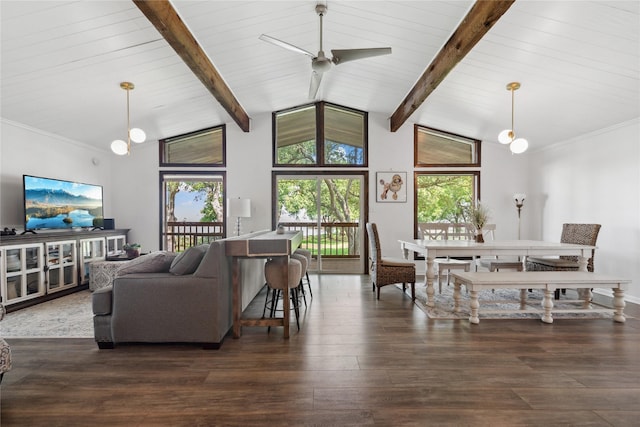 480 Johnson Rd, Coldspring, TX 77331 - living area with healthy amount of natural light, wood finished floors, and a ceiling fan