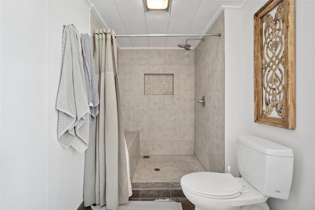 480 Johnson Rd, Coldspring, TX 77331 - bathroom featuring toilet and a tile shower