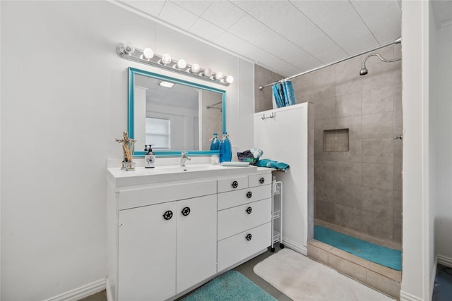 480 Johnson Rd, Coldspring, TX 77331 - bathroom with vanity and tiled shower