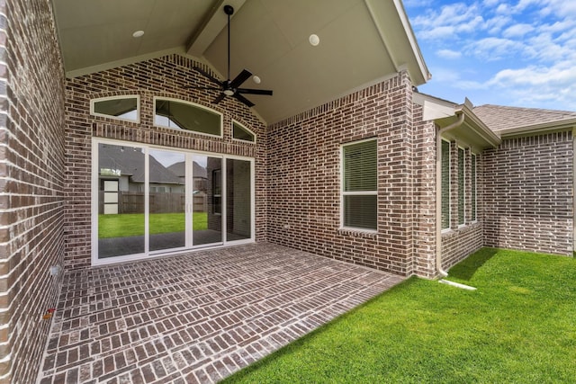 12834 Forest Garden Ct, Conroe, TX 77302 - view of patio / terrace featuring ceiling fan