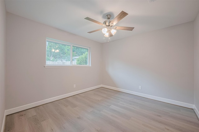 8314 Burning Hills Dr, Houston, TX 77071 - spare room with light wood finished floors, baseboards, and ceiling fan